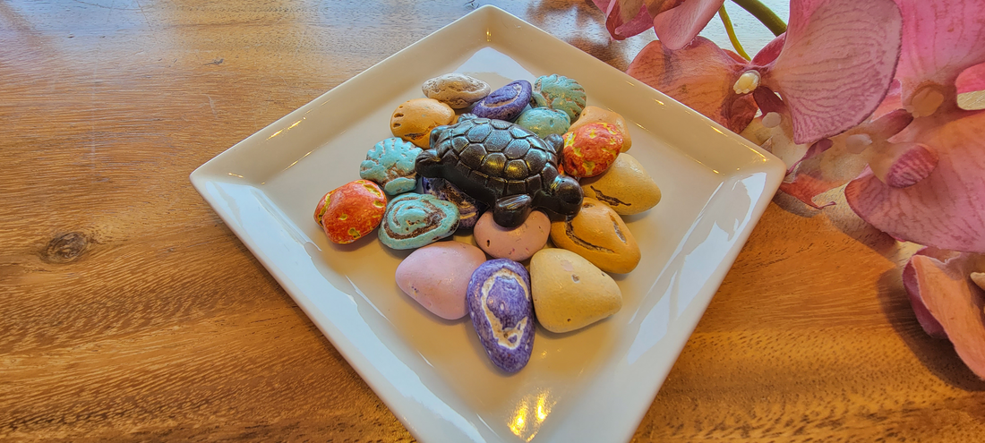 Dark Chocolate Turtle with Candy Shells